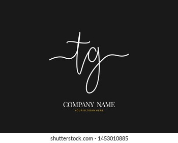 T G TG Initial handwriting logo design with circle. Beautyful design handwritten logo for fashion, team, wedding, luxury logo.