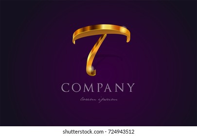 T Gold Golden Alphabet Letter Logo Stock Vector (Royalty Free ...