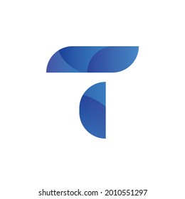 T gradient abstract logo Vector eps 10