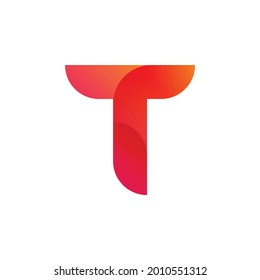T gradient abstract logo Vector eps 10