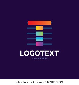 T graph logo, colorful chart logo, T letter logo