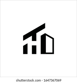 T H Vektorillustration des ursprünglichen Immobilienbauzeichens