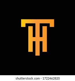 t and h logo design. initials letter th logo
