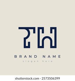 T and H logo design. TH abstract Letters Logo Monogram. This logo design is the process of creating a visual symbol that represents a brand, company, or individual.