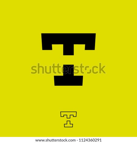 T and H monogram. T letter and H letter logo. Flat style monogram. Identity. Contour option.