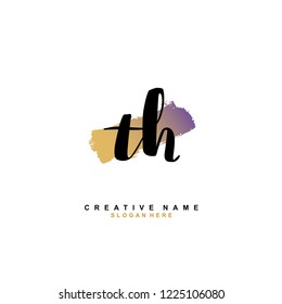 T H TH Initial logo template vector