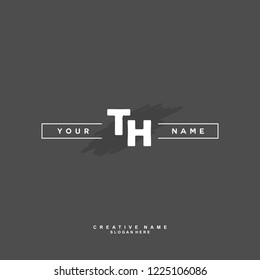 T H TH Initial logo template vector