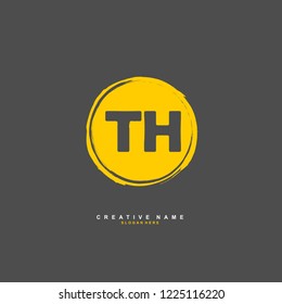 T H TH Initial logo template vector