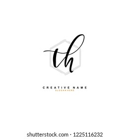 T H TH Initial logo template vector