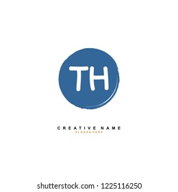 T H TH Initial logo template vector