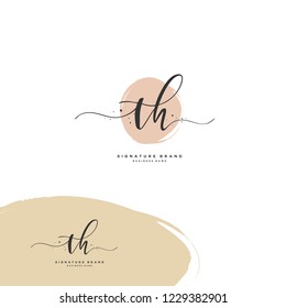 T H TH Initial logo template vector