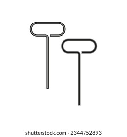 T handle allen wrench. Hex key icon. Vector illustration. EPS 10.