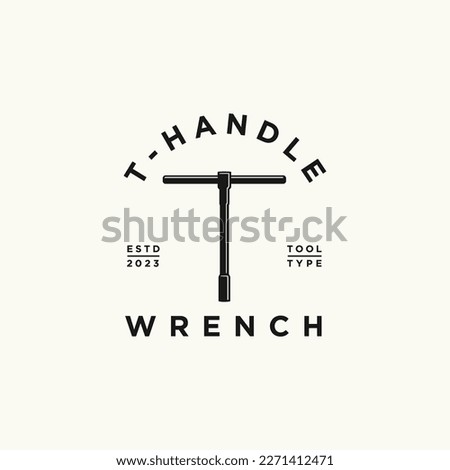 T handle socket wrench logo vector icon illustration