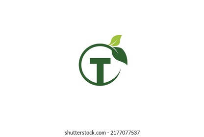 T herbal logo design inspiration. Vector letter template design for brand.