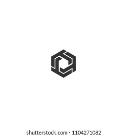 T Hexagon Cube Box Logo