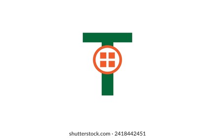 Elemento vector del logotipo del hogar T. Diseño inicial de la plantilla de logotipo.