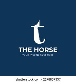 T and horse logo design template
