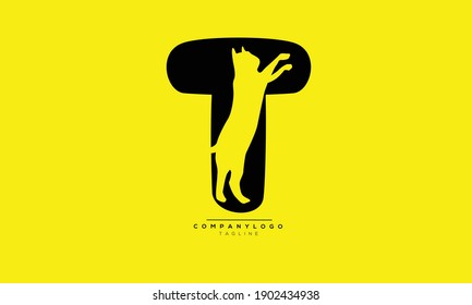T icon monogram letter text alphabet logo design