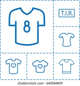 T icon. set of 6 t outline icons such as