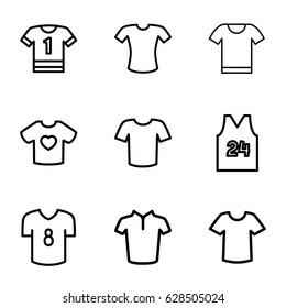 T icons set. set of 9 t outline icons such as 