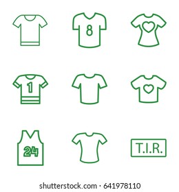 T icons set. set of 9 t outline icons such as