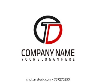 T initial circle logo template vector