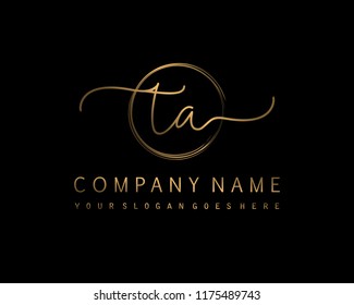 T A Initial handwriting logo vector