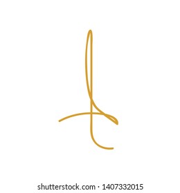 t initial letter for business name with gold colour