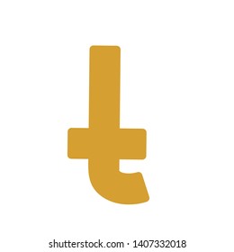 t initial letter for business name with gold colour