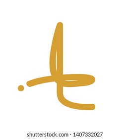 t initial letter for business name with gold colour