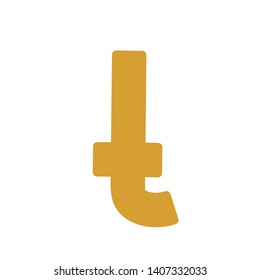 t initial letter for business name with gold colour