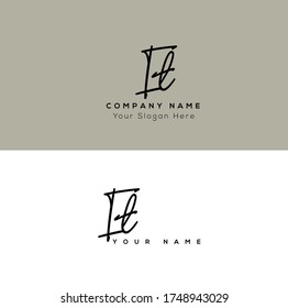  I T IT Initial letter handwriting and signature logo.	