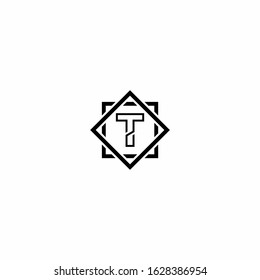 T initial letter logo design template vector