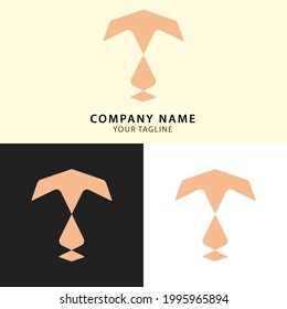T initial letter logo design, beauty, feminine, soft theme. Isolated on white background