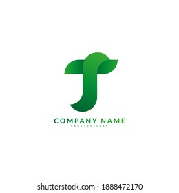 T Initial Letter with Minimalist Gradient Logo. Typography for company and business logo.