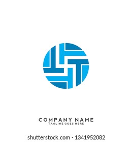 T initial letter, modern logo design template
