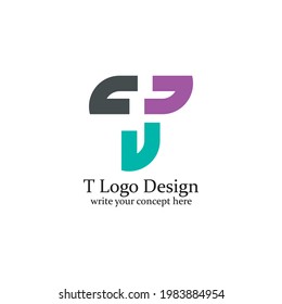 T initial letters elegant logo, Modern Logo Design