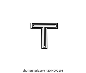 Logotipo de letra inicial T aislado en fondo blanco