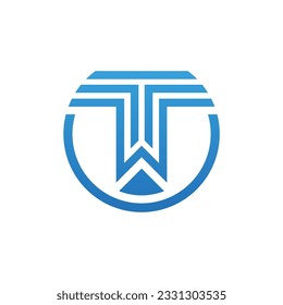T initial line stripe company logo vector image