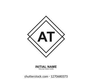 AT A T Initial logo letter with minimalist concept vector