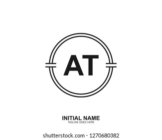 AT A T Initial logo letter with minimalist concept vector