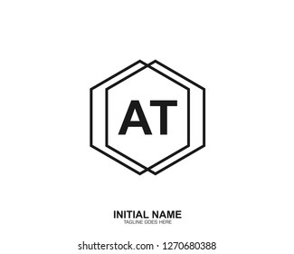 AT A T Initial logo letter with minimalist concept vector