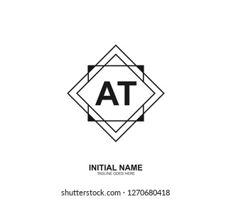 AT A T Initial logo letter with minimalist concept vector