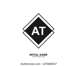 AT A T Initial logo letter with minimalist concept vector