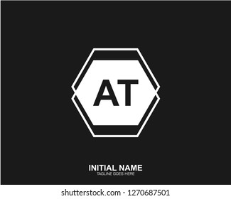 AT A T Initial logo letter with minimalist concept vector