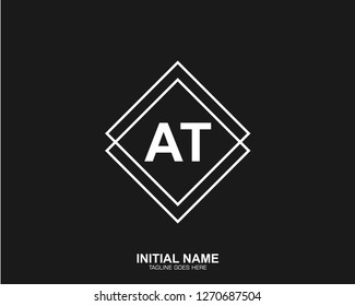 AT A T Initial logo letter with minimalist concept vector