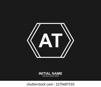 AT A T Initial logo letter with minimalist concept vector