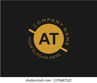 AT A T Initial logo letter with minimalist concept vector