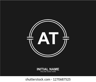 AT A T Initial logo letter with minimalist concept vector