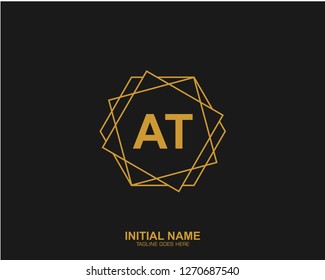 AT A T Initial logo letter with minimalist concept vector
